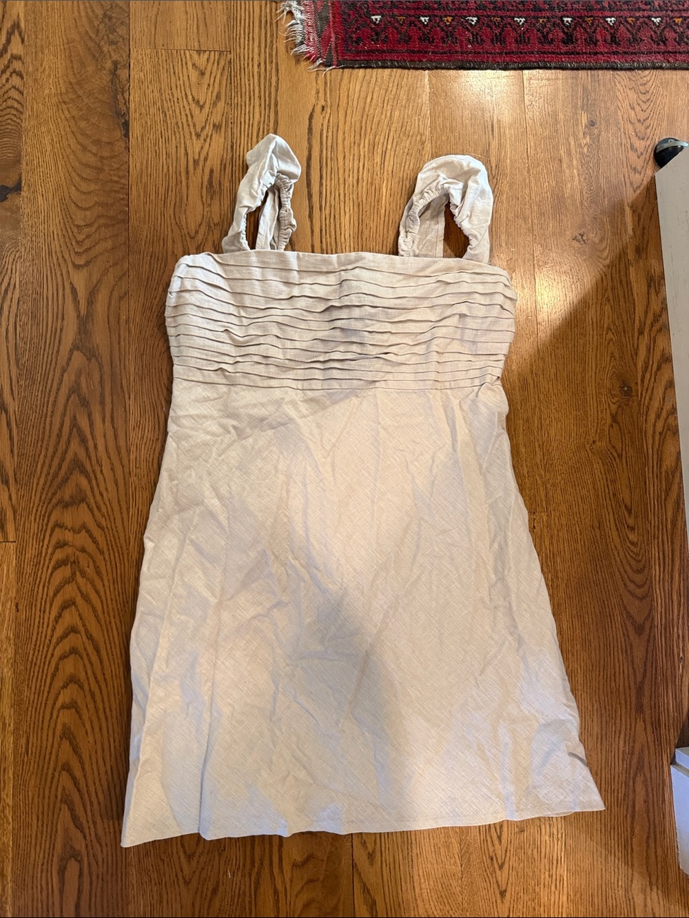 Abercrombie & Fitch Cream Pleated Bodice Mini Dress